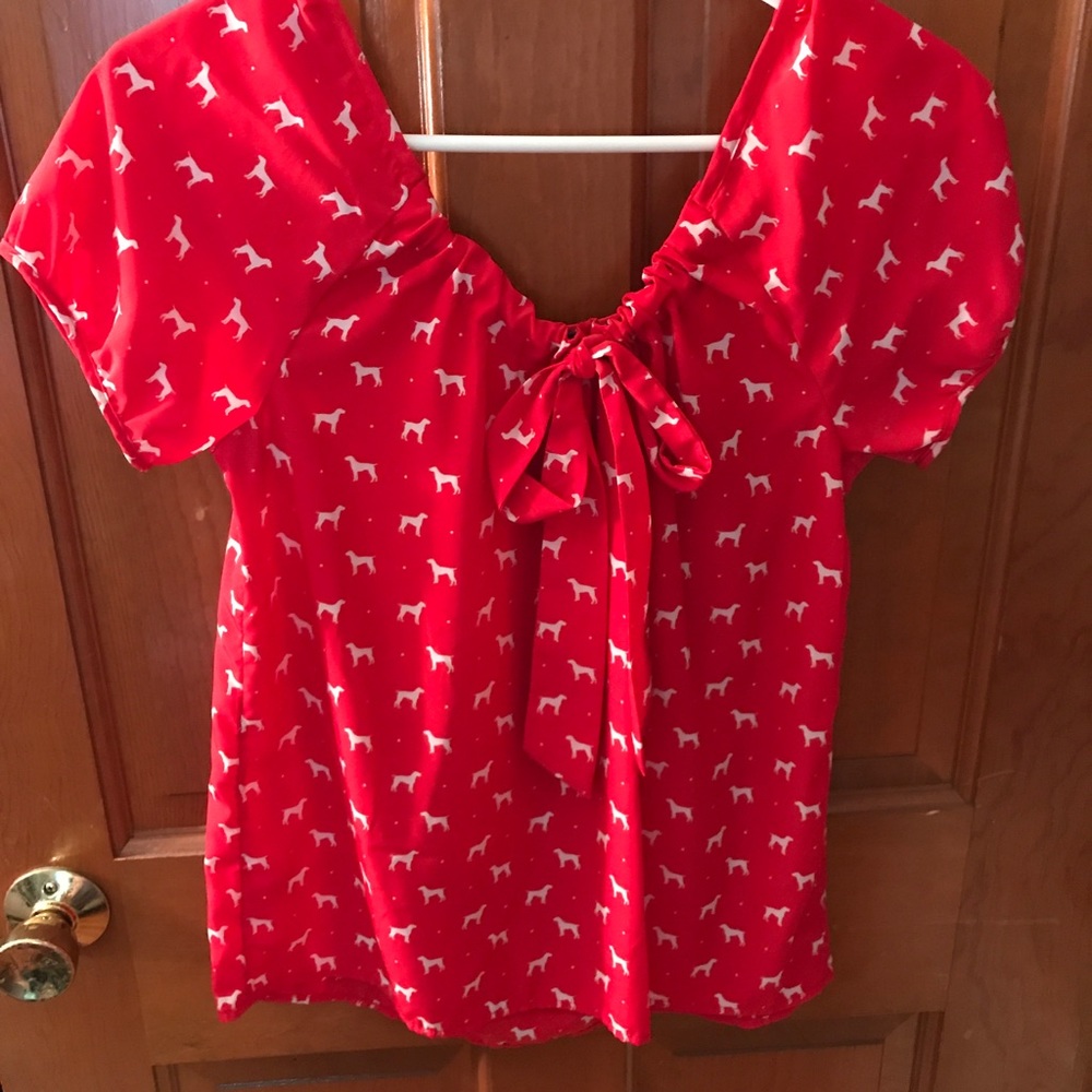 Red dog blouse